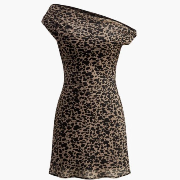 COMMENSE Asymmetric Collar Printed Short Dress SZ S NWT - Picture 1 of 7